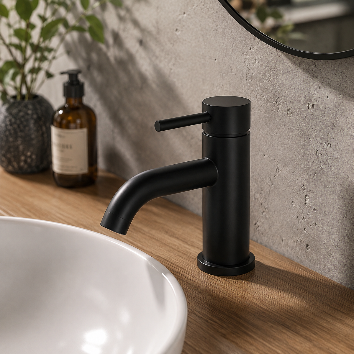 Robinet lavabo monotrou design noir