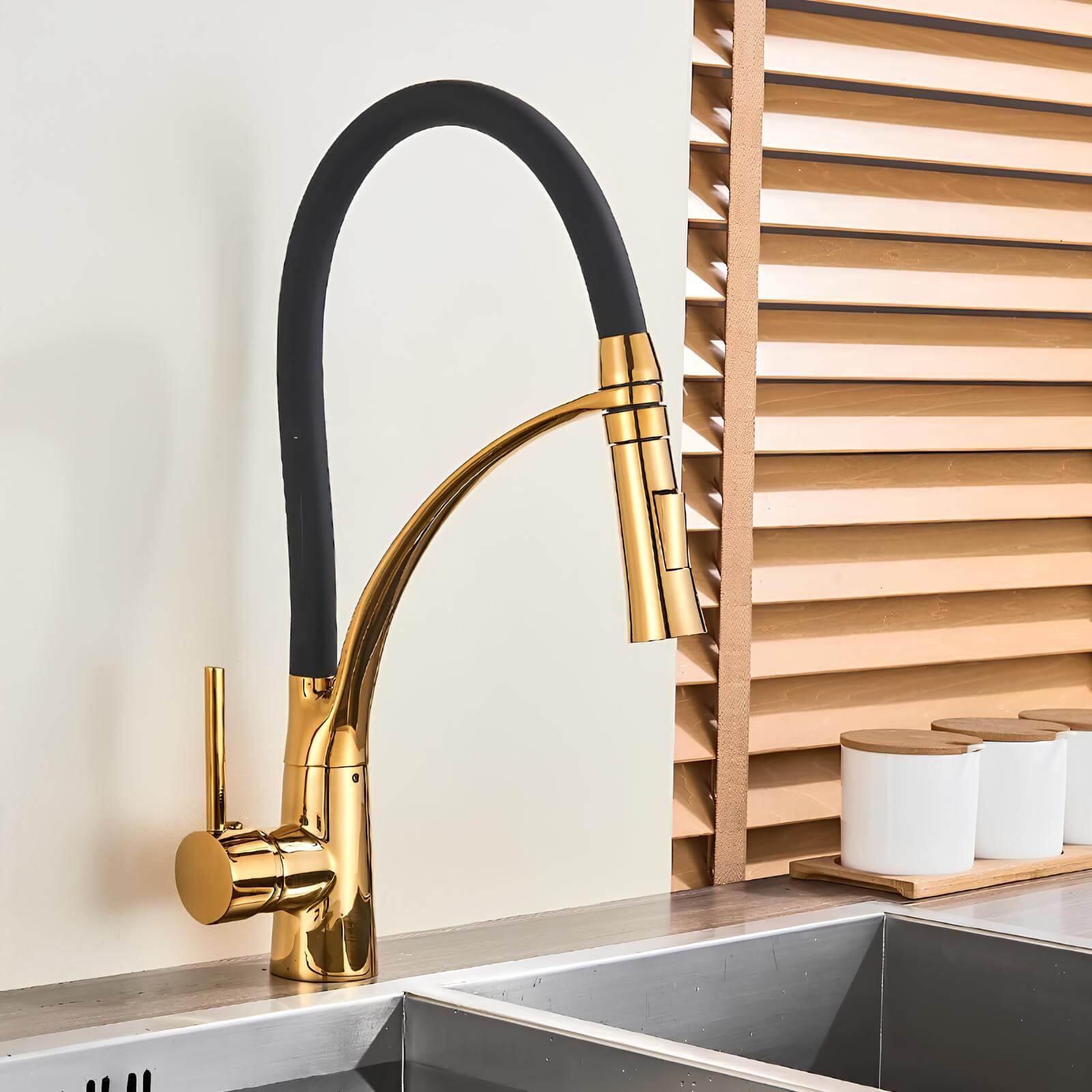 Robinet cuisine laiton mitigeur douchette extractible bec orientable