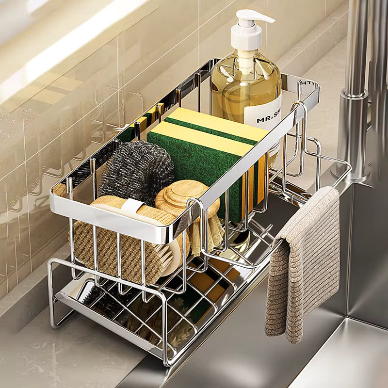 Porte-éponges cuisine sans perçage inox