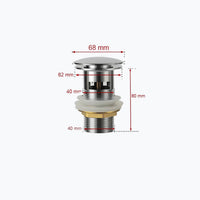 Bonde de lavabo universelle clic-clac laiton