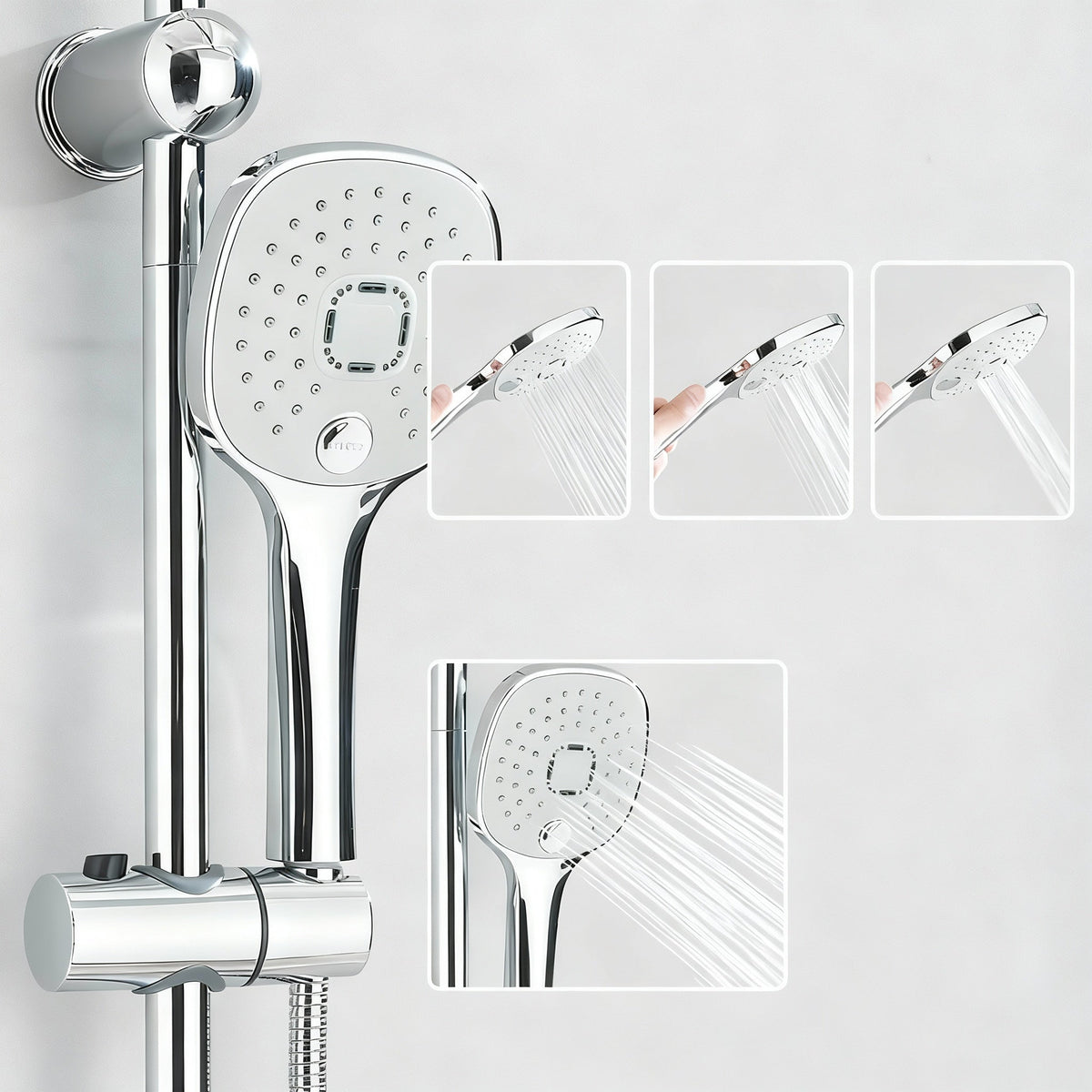 Colonne de douche chrome contemporaine L'art du robinet