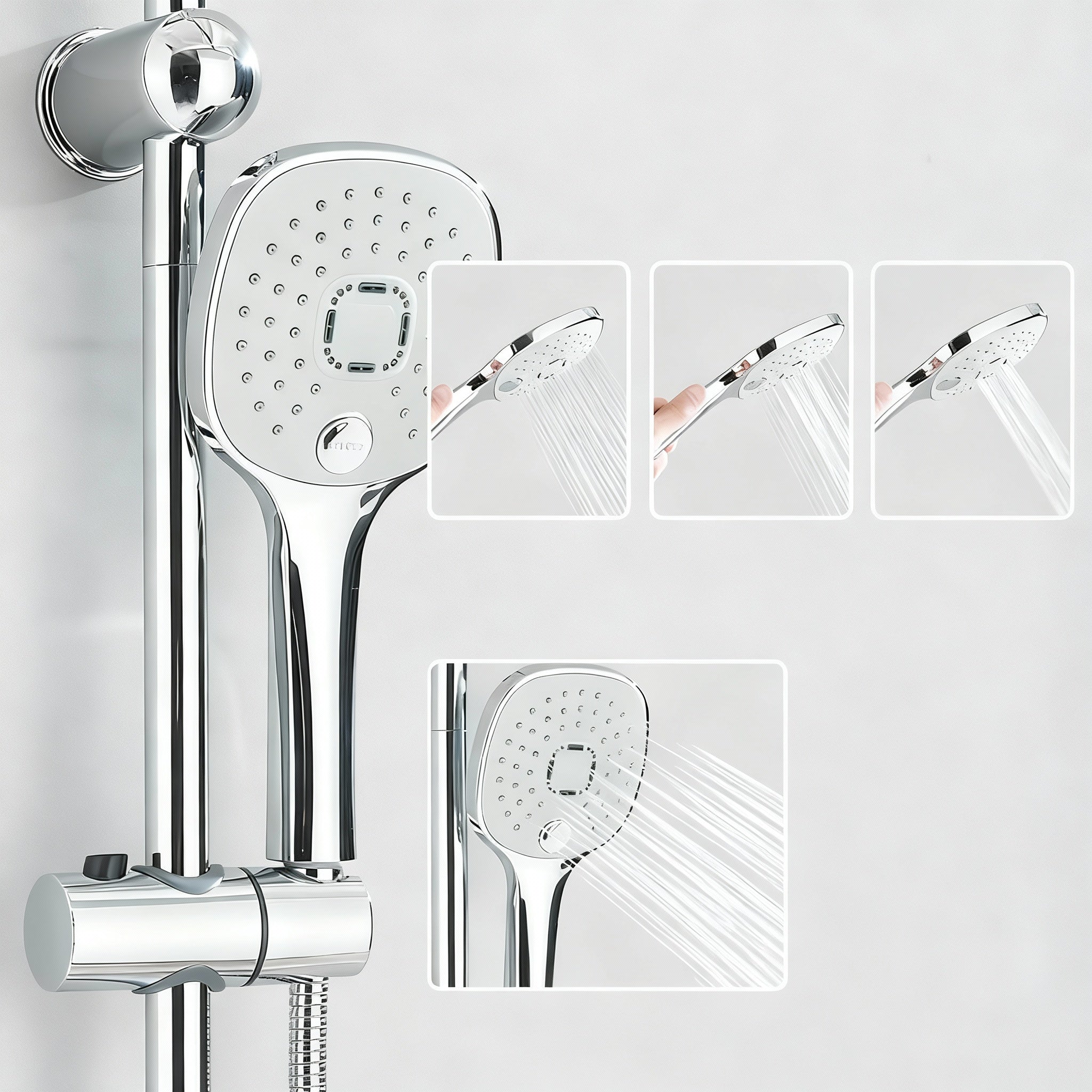 Colonne de douche chrome contemporaine L'art du robinet