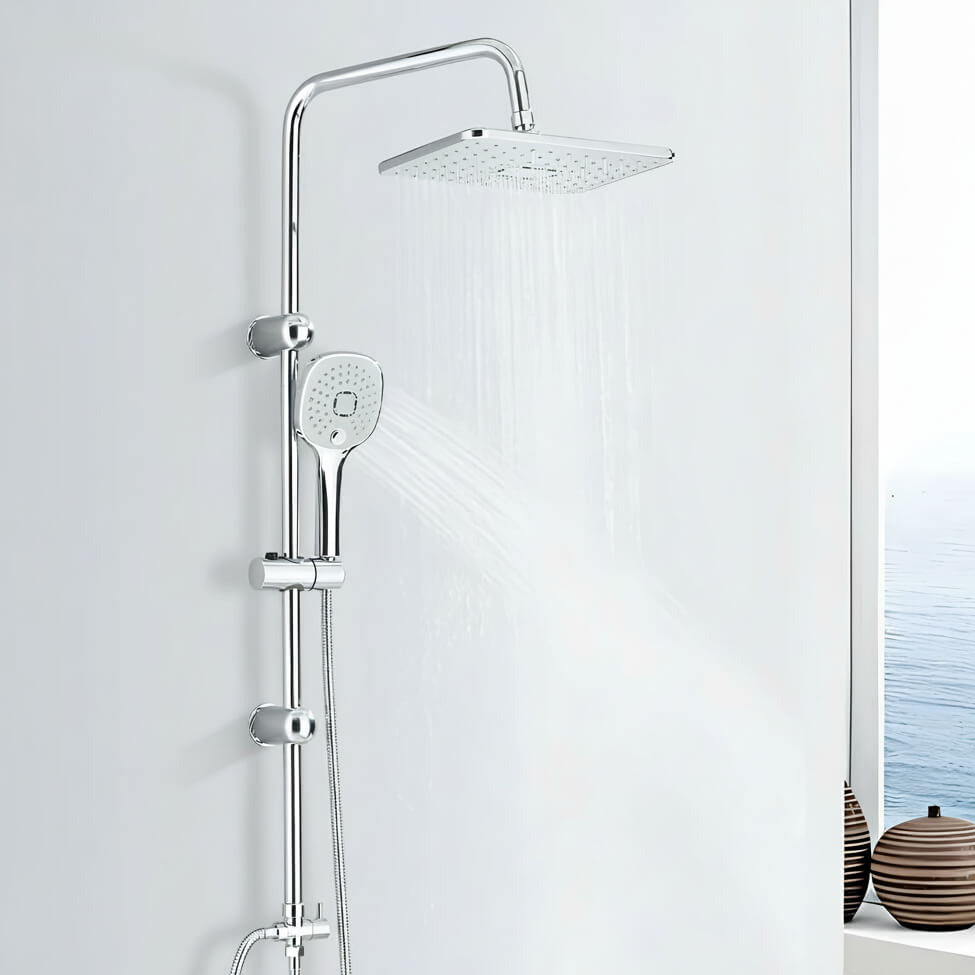 Colonne de douche chrome contemporaine L'art du robinet