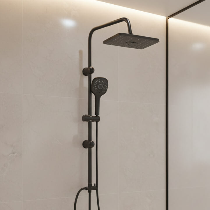 Colonne de douche chrome contemporaine L'art du robinet