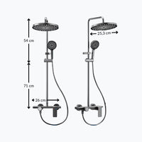 Colonne de douche 3 voies multi-jet aluminium brossé