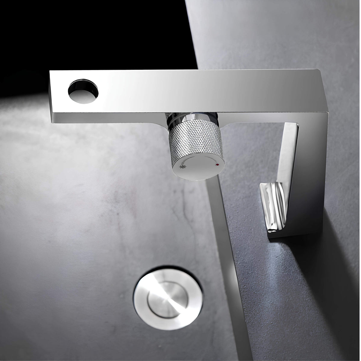 Mitigeur laiton brossé - design contemporain 1 trou L'art du robinet