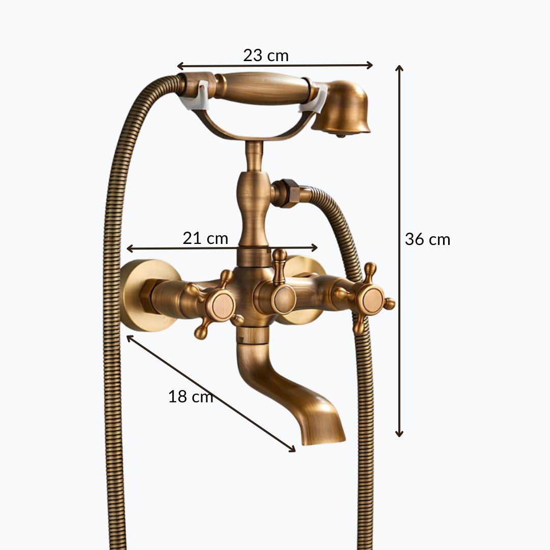 Robinet baignoire mural classique bronze vieilli
