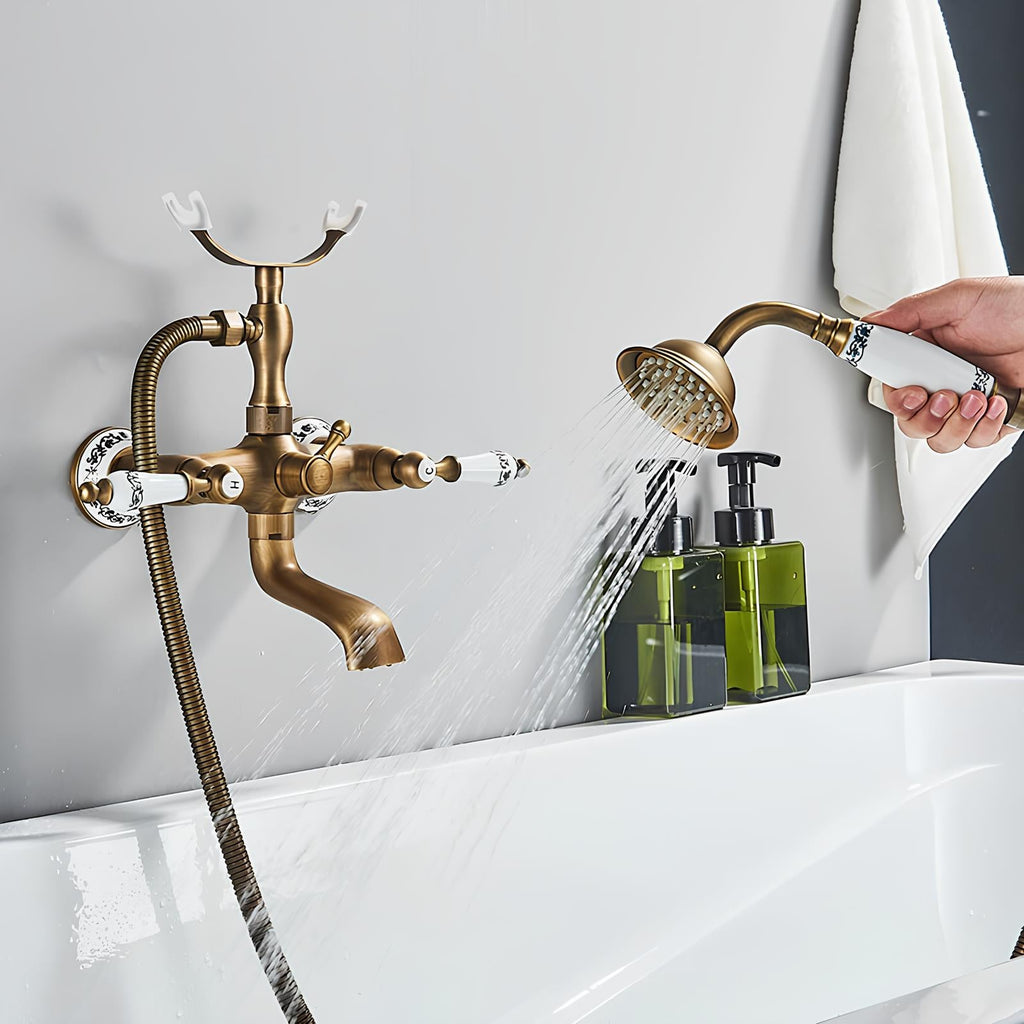 Robinet baignoire mural classique bronze vieilli
