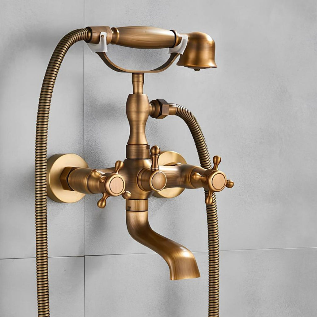 Robinet baignoire mural classique bronze vieilli