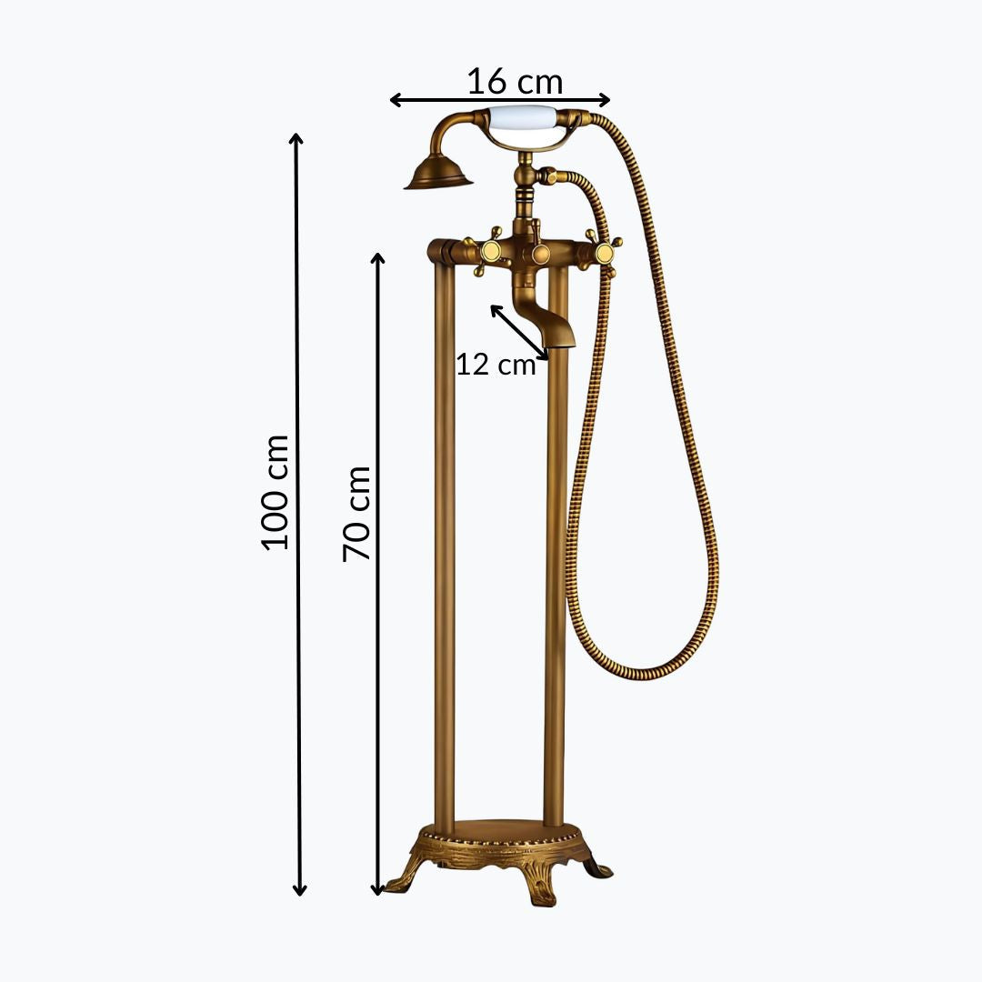 Robinet baignoire sur pied bronze antique rétro