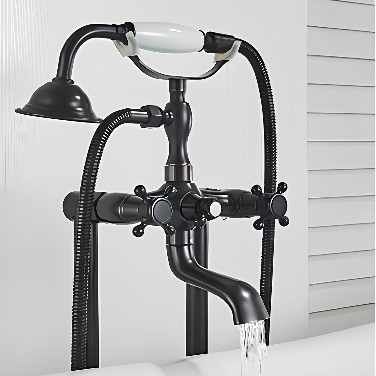 Robinet baignoire sur pied bronze antique rétro
