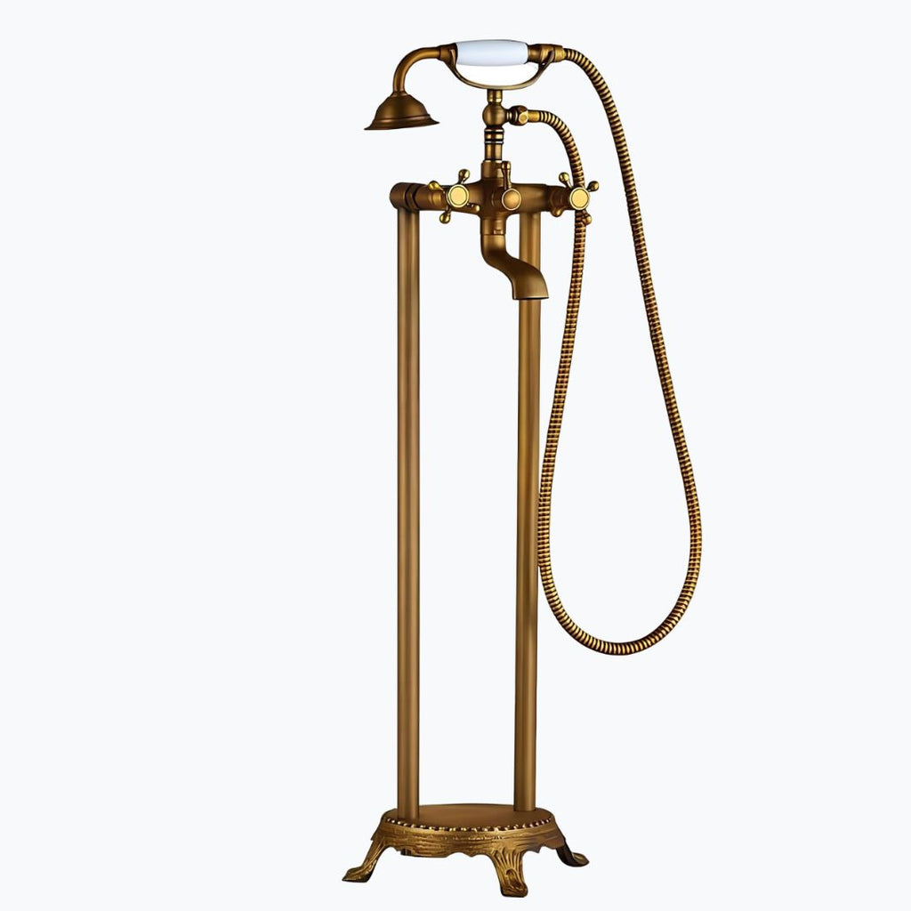 Robinet baignoire sur pied bronze antique rétro