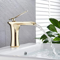 Robinet cascade lavabo laiton massif