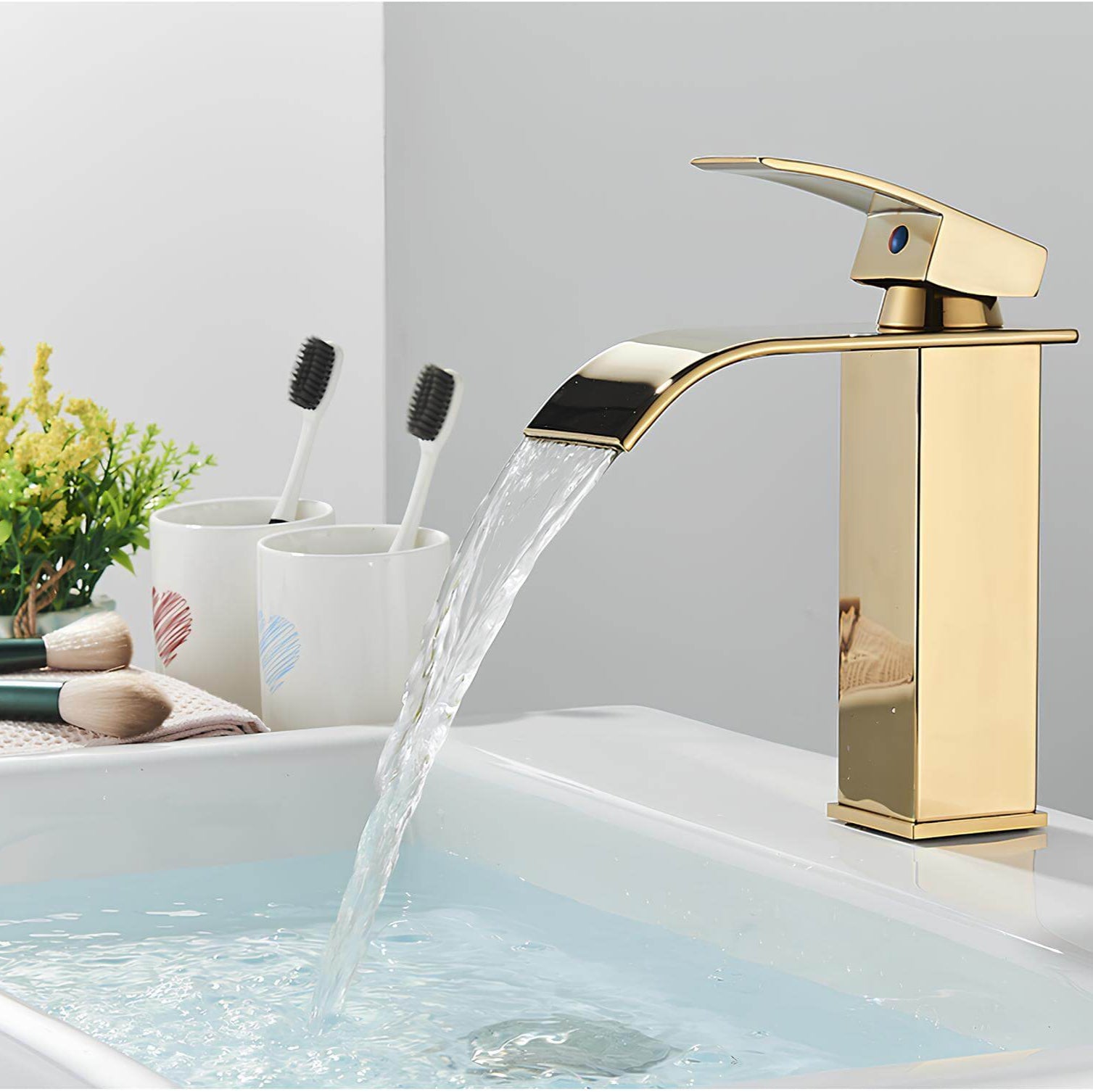 Robinet lavabo cascade inox - mitigeur classique