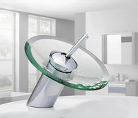 Robinet mitigeur cascade verre trempé