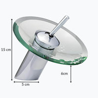 Robinet mitigeur cascade verre trempé