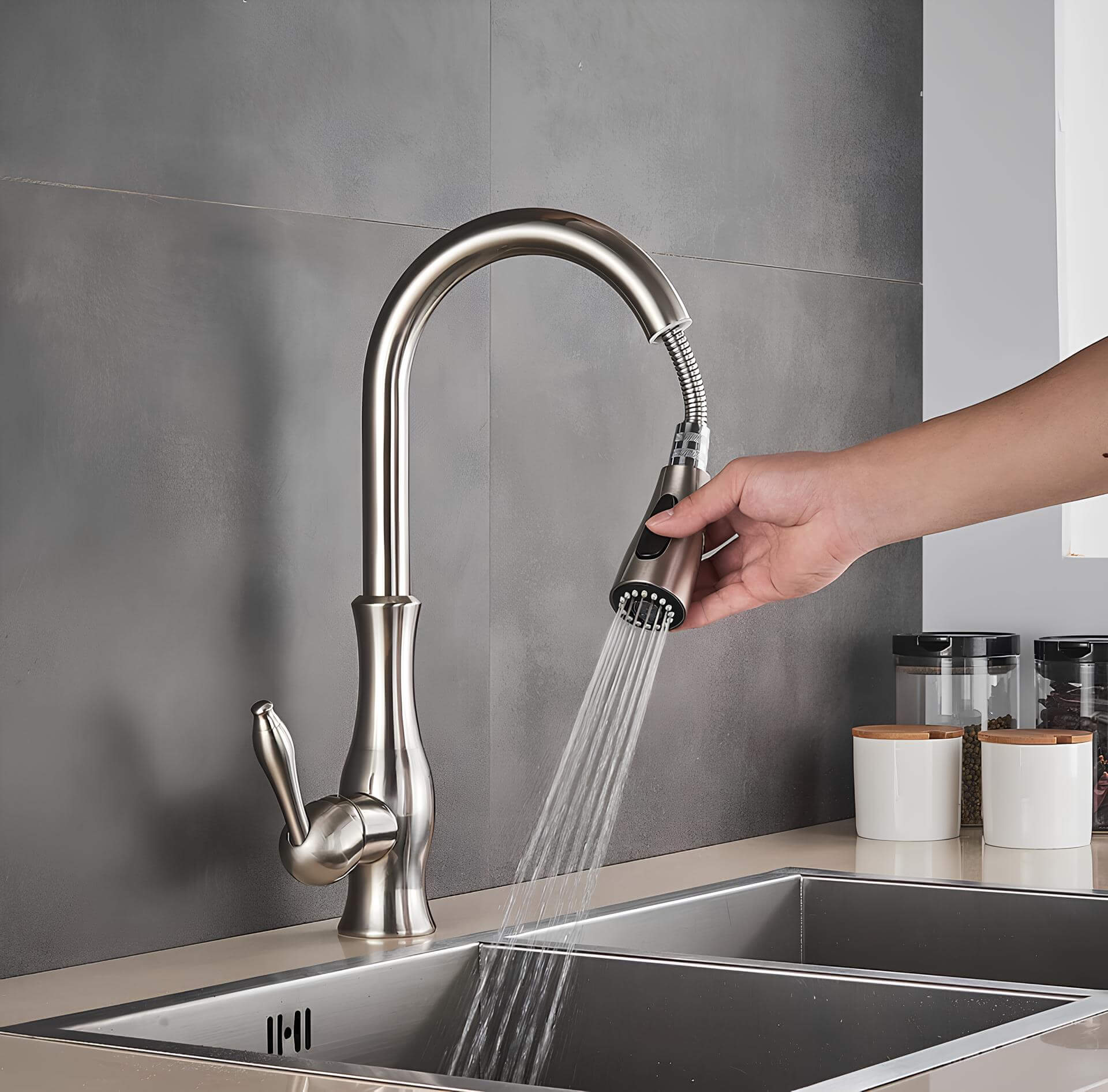 Robinet cuisine avec douchette extractible