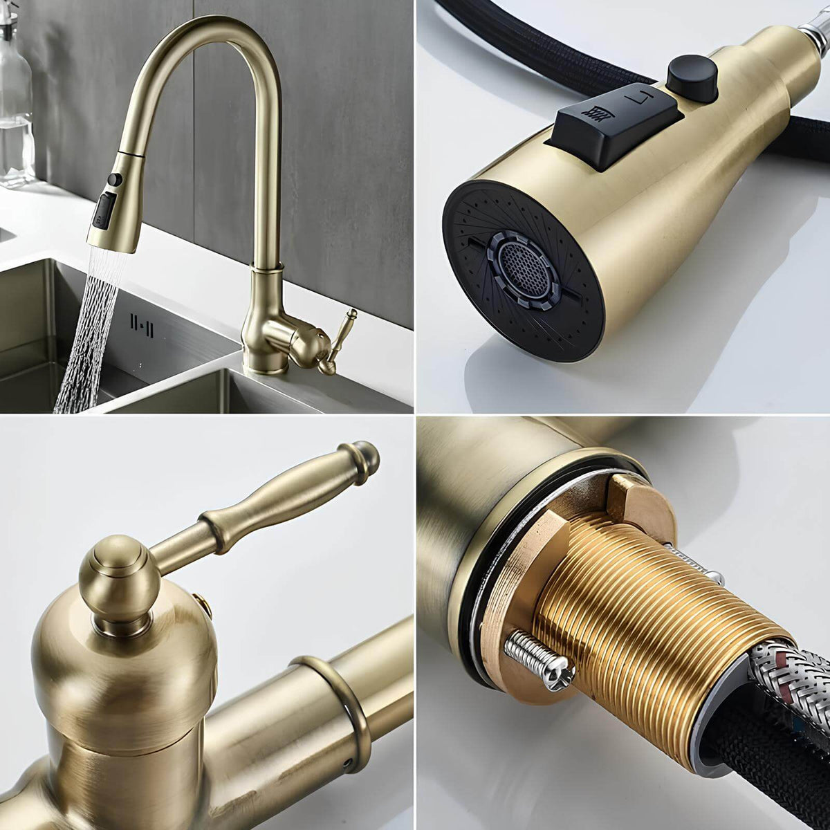 Robinet cuisine douchette extractible antique L'art du robinet