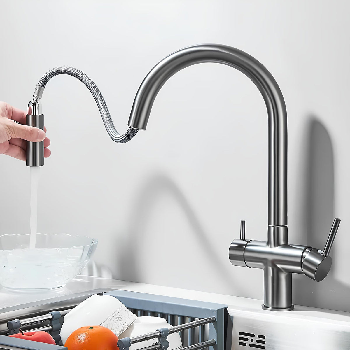 Robinet cuisine douchette rétractable rotation 360° L'art du robinet