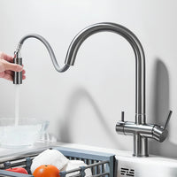 Robinet cuisine douchette rétractable rotation 360° L'art du robinet
