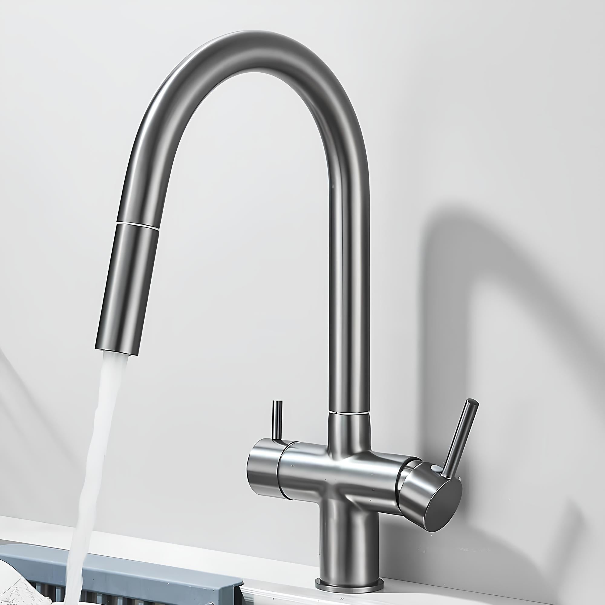 Robinet cuisine douchette rétractable rotation 360° L'art du robinet