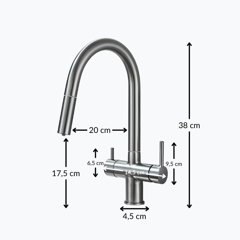 Robinet cuisine douchette rétractable rotation 360° L'art du robinet