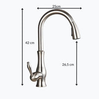Robinet cuisine laiton douchette extractible col pivotant