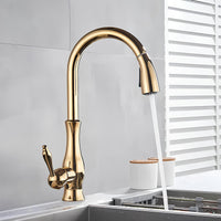 Robinet cuisine laiton douchette extractible col pivotant