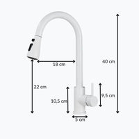 Robinet cuisine laiton douchette extractible 2 jets