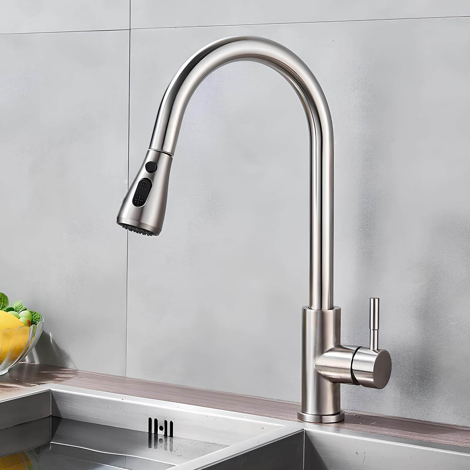 Robinet cuisine laiton douchette extractible 2 jets