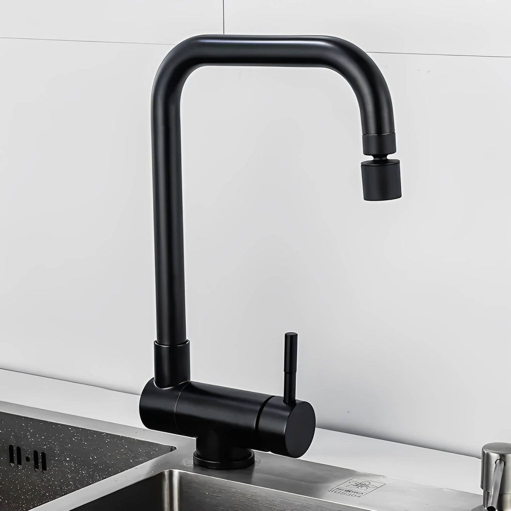 Robinet cuisine inox pliable douchette double rotation L'art du robinet