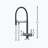 Robinet cuisine noir avec douchette et eau filtrée L'art du robinet