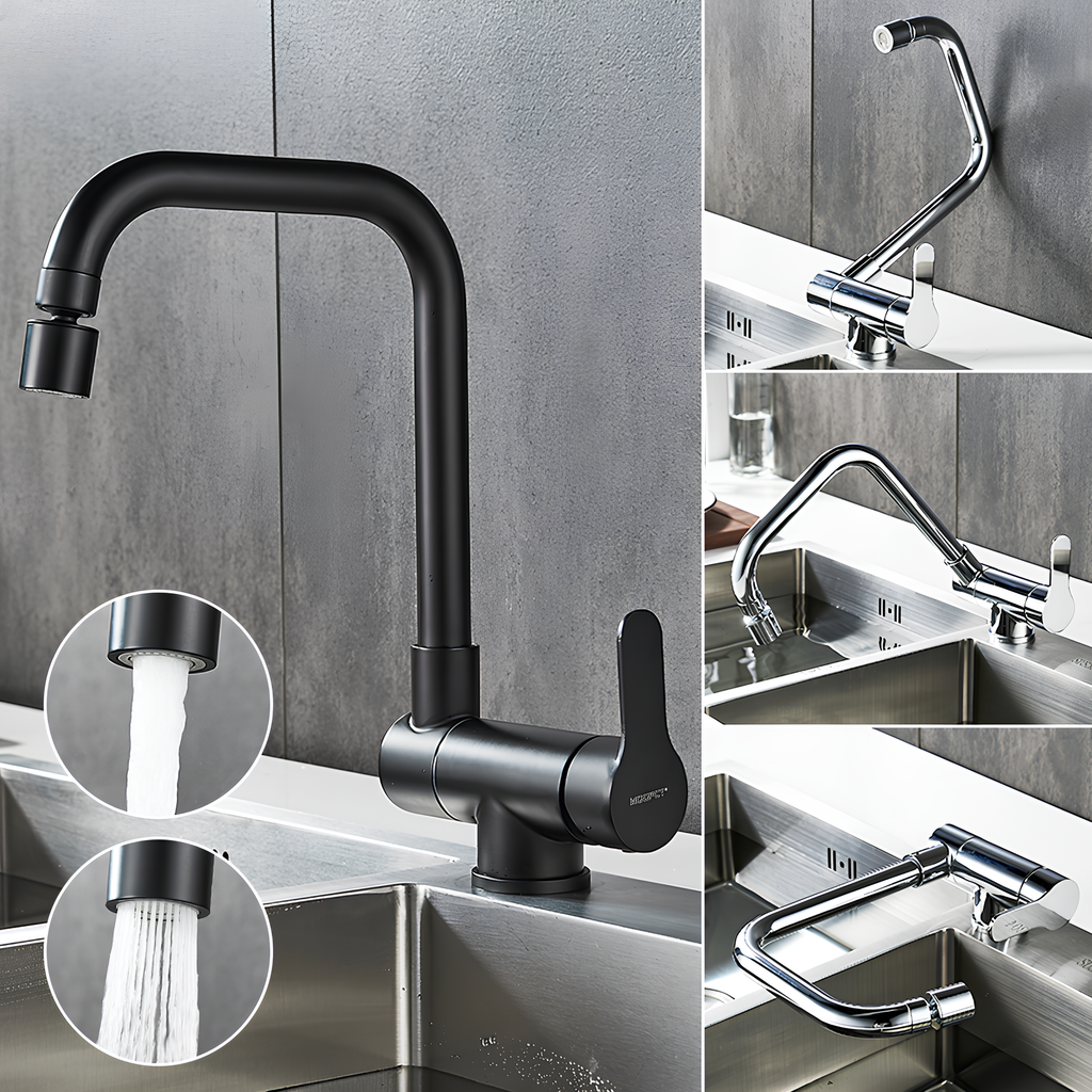 Robinet cuisine rabattable 360° flexible compact L'art du robinet