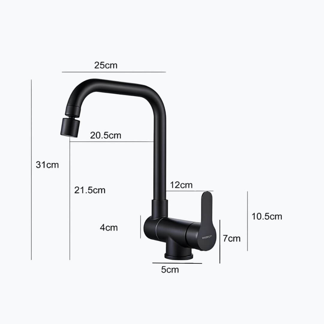 Robinet cuisine rabattable 360° flexible compact L'art du robinet
