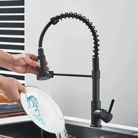 Robinet de cuisine avec douchette extractible et ressort L'art du robinet