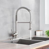 Robinet de cuisine avec douchette extractible et ressort L'art du robinet