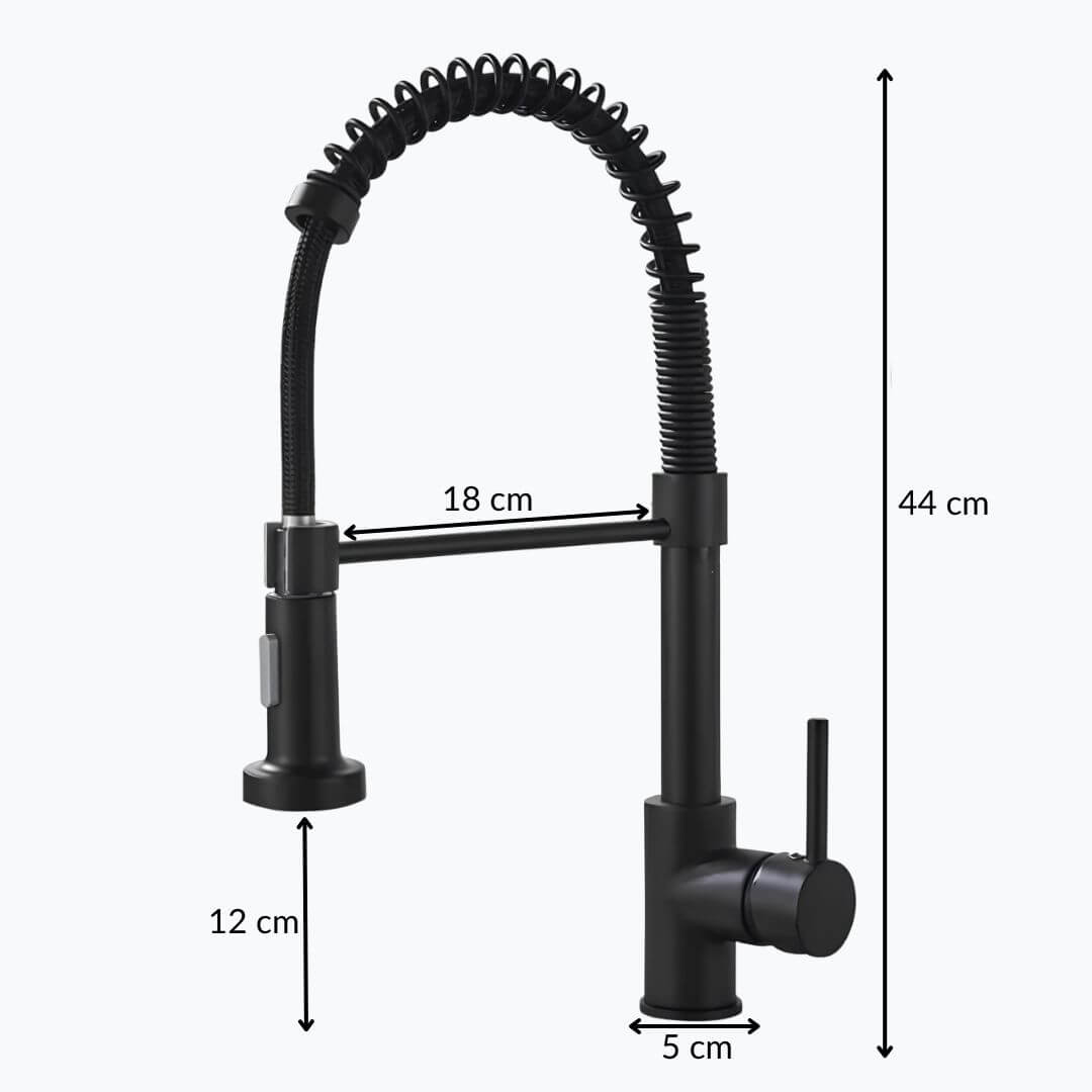 Robinet de cuisine avec douchette extractible et ressort L'art du robinet