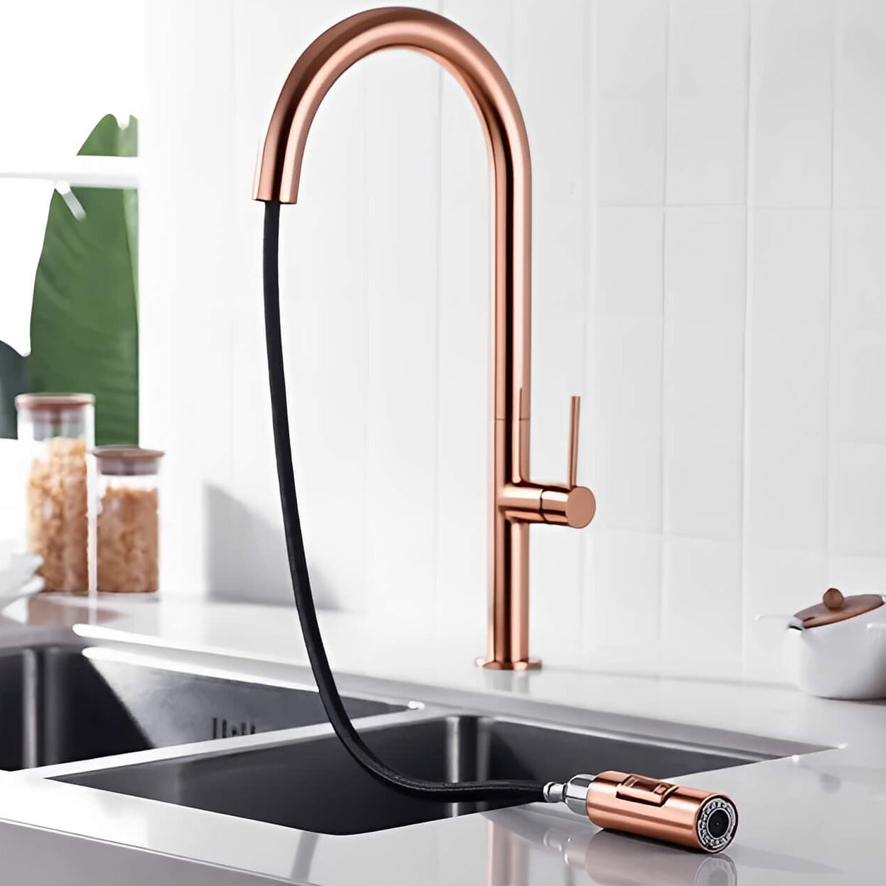 Robinet de cuisine avec douchette extractible L'art du robinet