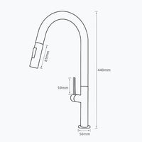 Robinet de cuisine avec douchette extractible L'art du robinet