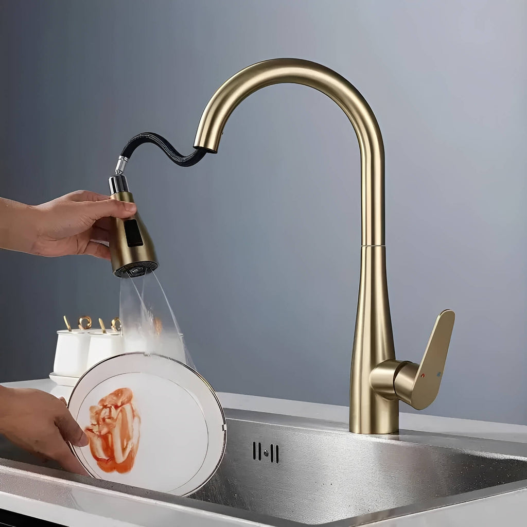 Robinet de cuisine extractible 360° avec douchette L'art du robinet