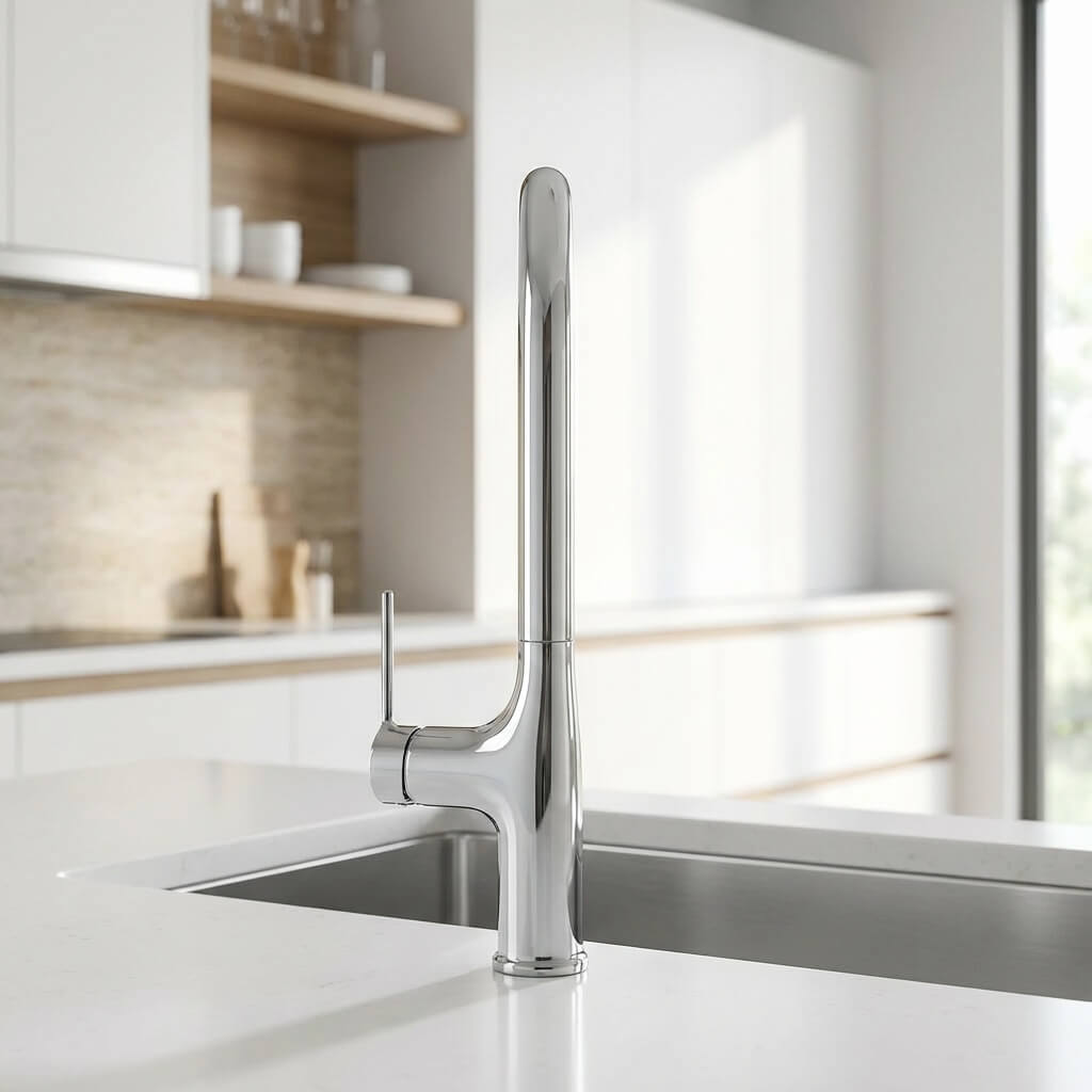 Robinet de cuisine extractible bec haut deux jets L'art du robinet