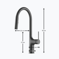 Robinet de cuisine extractible bec haut deux jets L'art du robinet