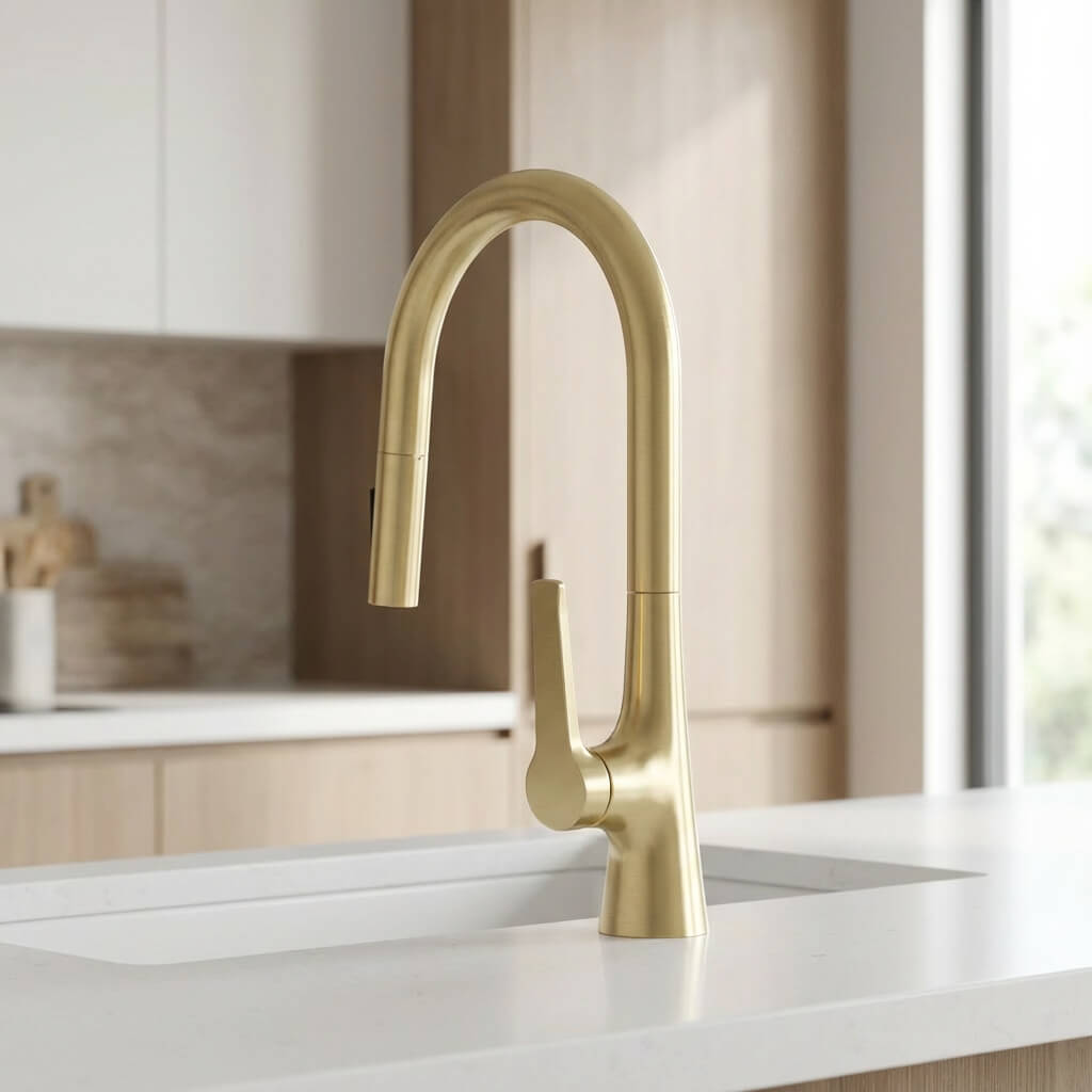 Robinet de cuisine extractible deux jets rotatif L'art du robinet