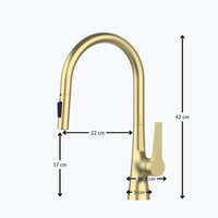 Robinet de cuisine extractible deux jets rotatif L'art du robinet