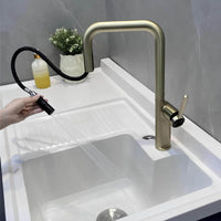 Robinet de cuisine laiton bec extractible rotatif L'art du robinet