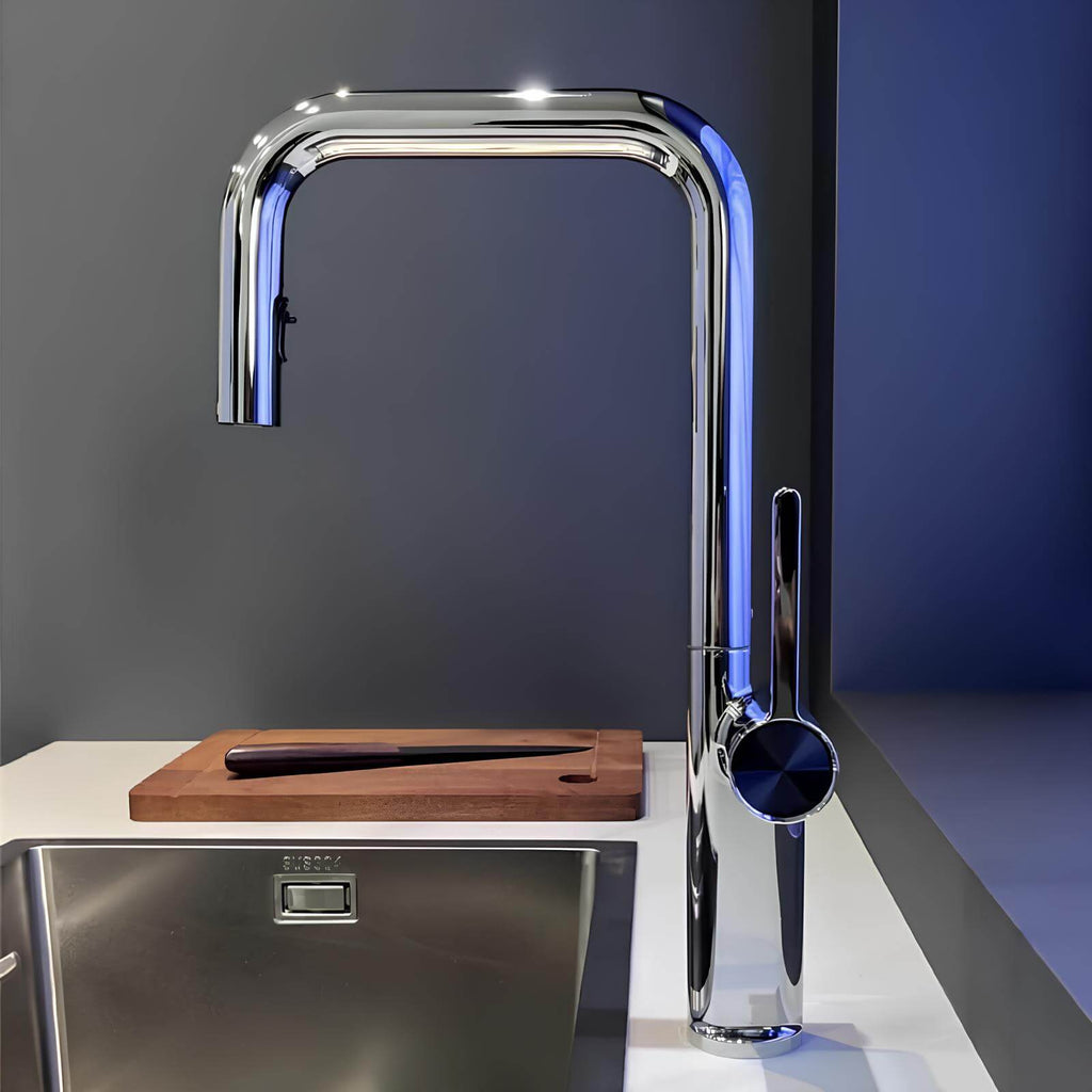 Robinet de cuisine laiton bec extractible rotatif L'art du robinet