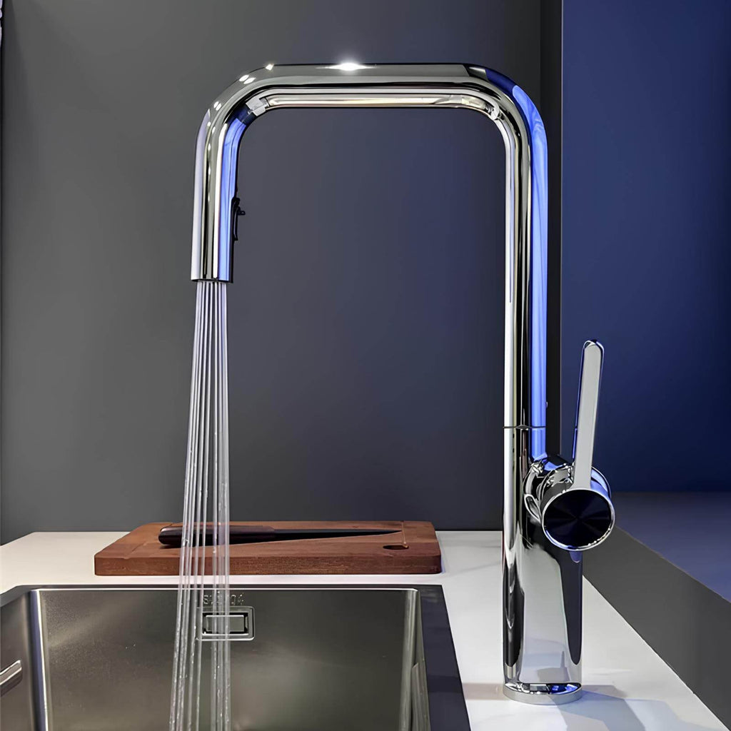 Robinet de cuisine laiton bec extractible rotatif L'art du robinet