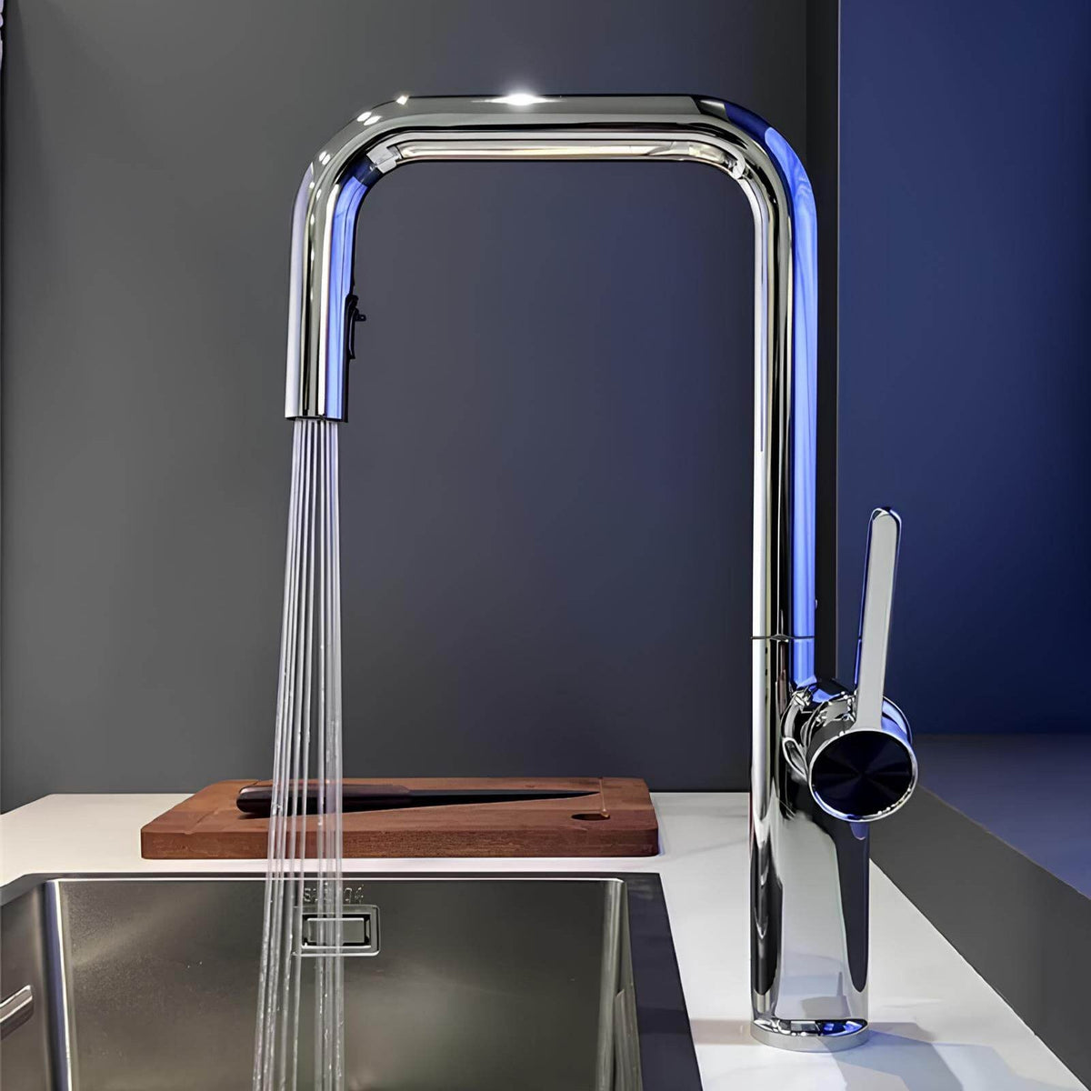 Robinet de cuisine laiton bec extractible rotatif L'art du robinet