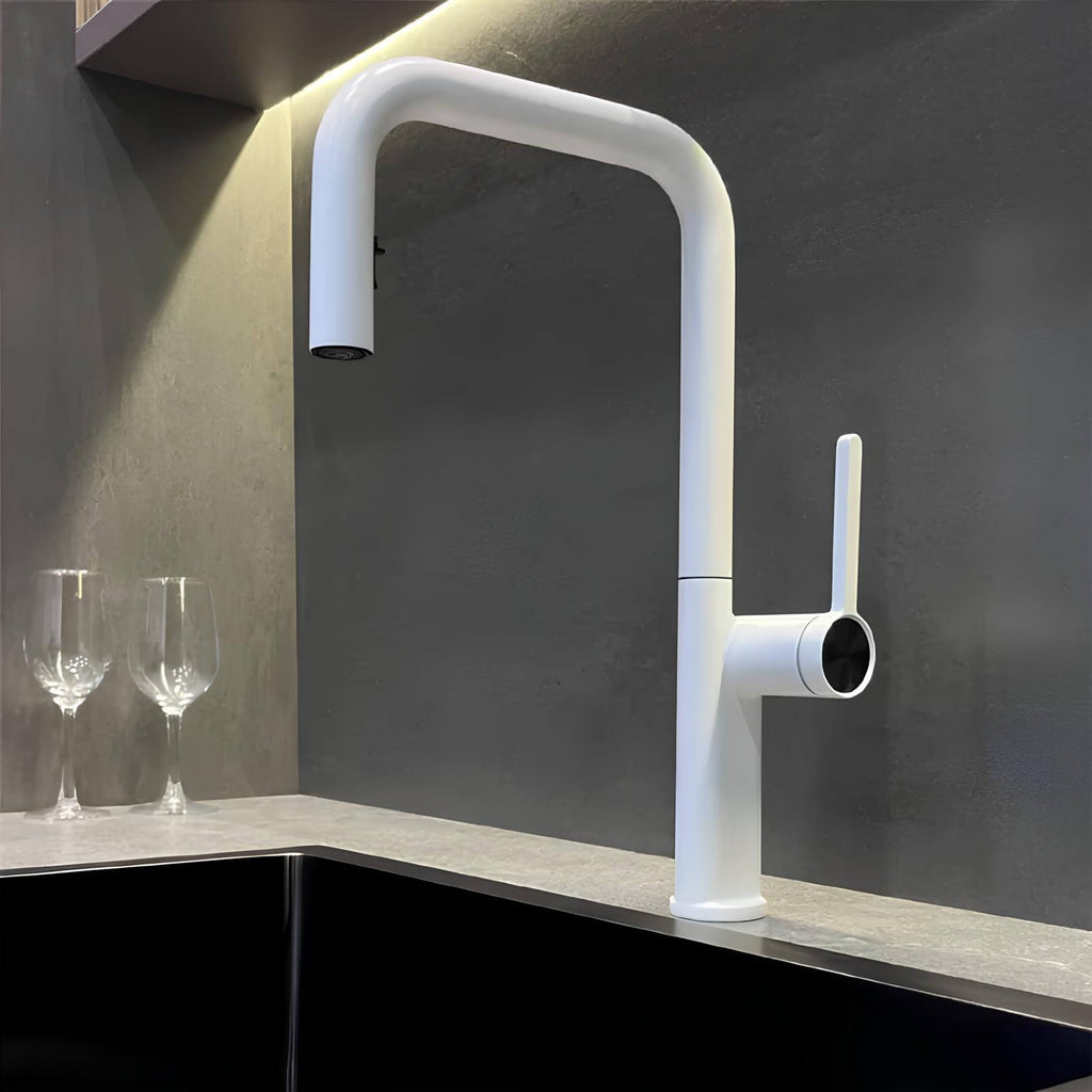 Robinet de cuisine laiton bec extractible rotatif L'art du robinet