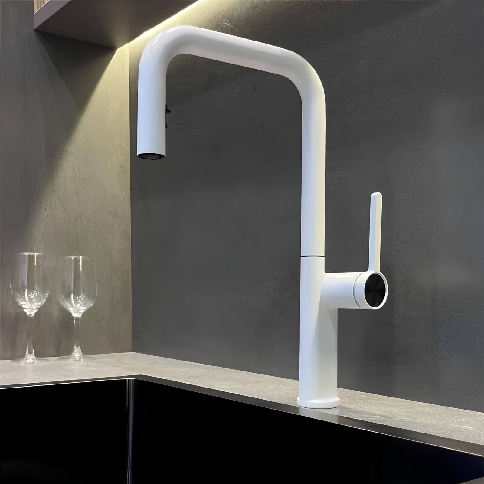 Robinet de cuisine laiton bec extractible rotatif L'art du robinet